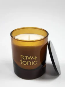 RAW-AND-TONIC-AJAS-soy-candle-in-amber-jar-with-lid-jasmine-10oz-1-225×300