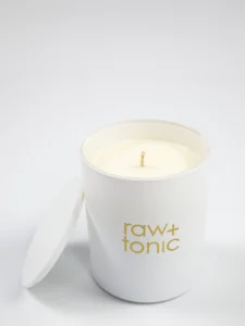 RAW-AND-TONIC-WCAM-soy-candle-in-white-jar-with-lid-chamomile-10oz-1-225×300